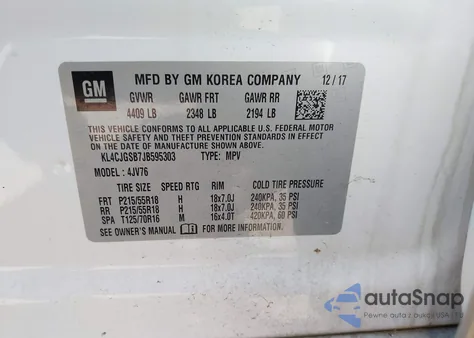 2018 Buick Encore Essence from USA, damaged, VIN KL4CJGSB7JB595303